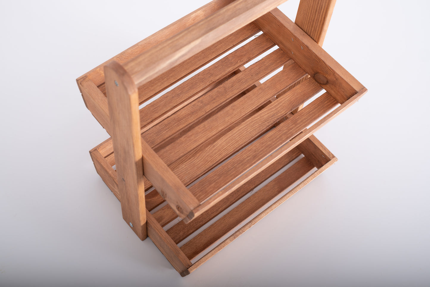 Étagère en bois à 2 niveaux – panier à fruits ou rangement