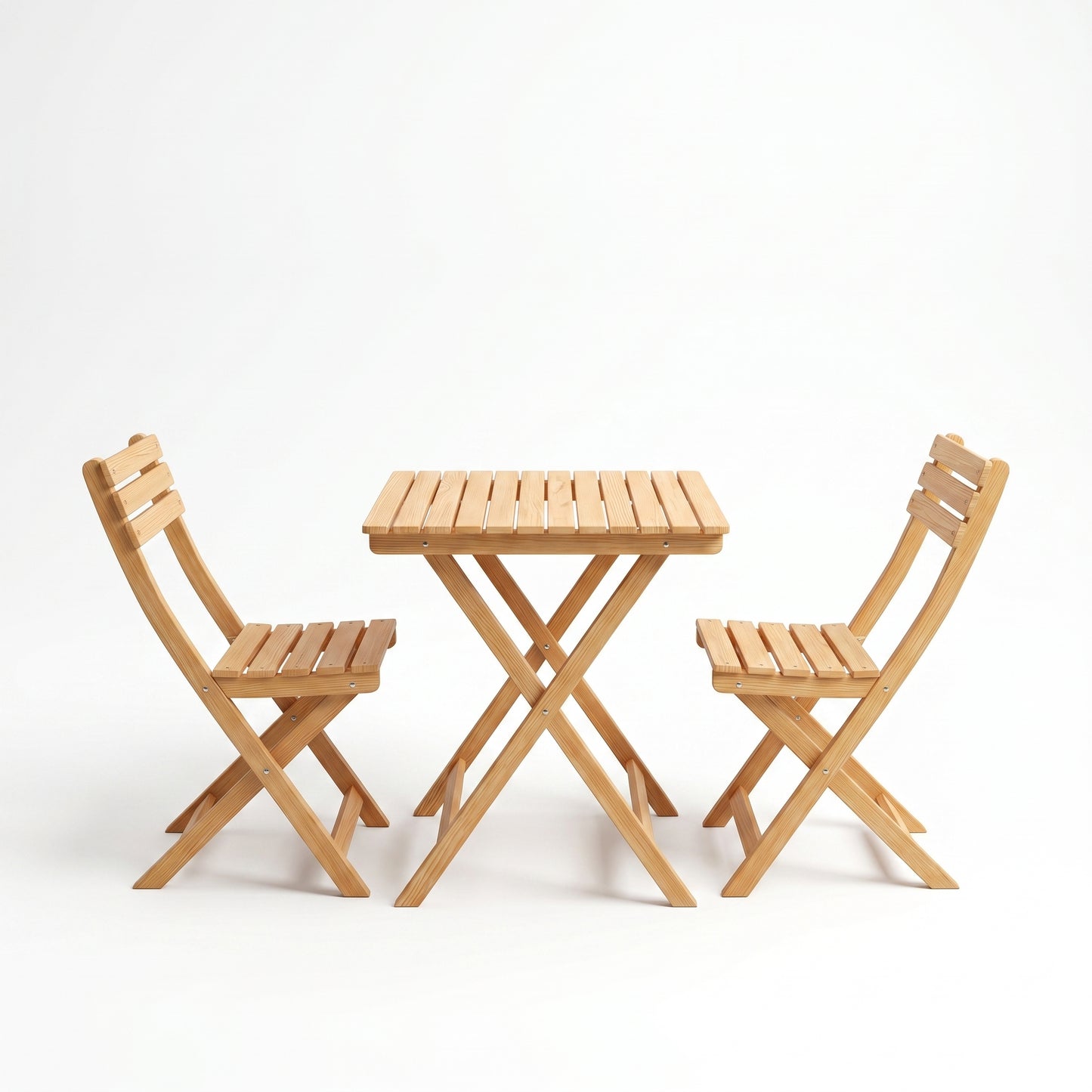 Table pliante avec chaise en bois