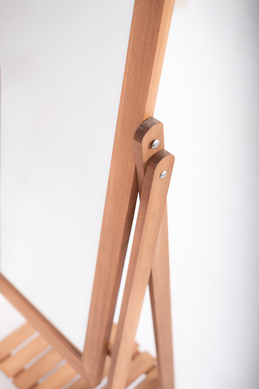 Miroir en bois avec Étagère | 157*38cm