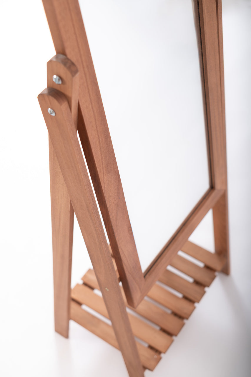 Miroir en bois avec Étagère | 157*38cm