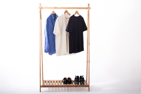 Portant à vêtements pliable en bois | 1 ou 2 étages – 165 × 100 cm