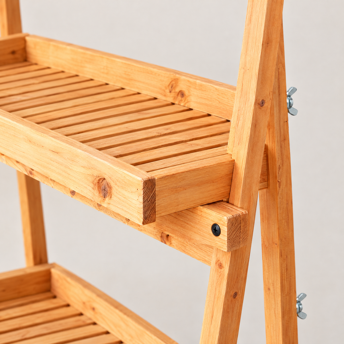 Étagère échelle pliable en bois – 4 niveaux