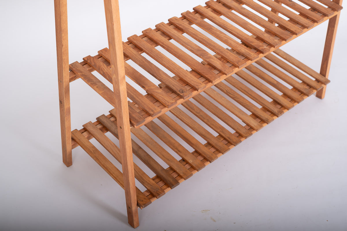 Portant à vêtements pliable en bois | 1 ou 2 étages – 165 × 100 cm