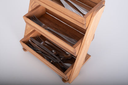 Range-couverts 3 étages | 26*26*18cm