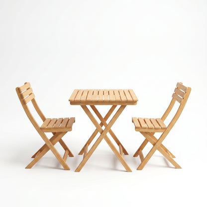Table pliante avec chaise en bois