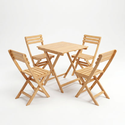 Table pliante avec chaise en bois